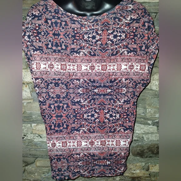 Licky Brand knot waist top short sleeve, size M, cotton blend New - Picture 6 of 10